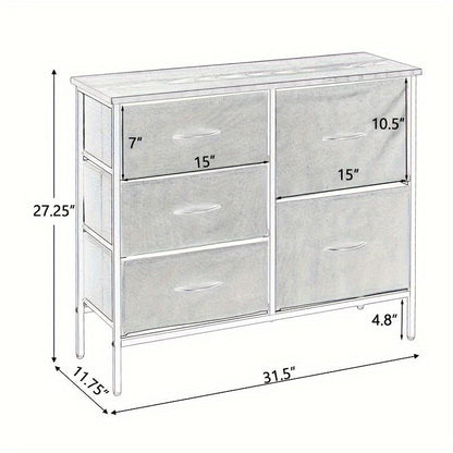 Raven 32" Five Drawer Storage Cabinet